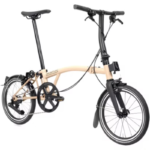 Vélo Pliant Brompton P-Line 4 Vitesses Guidon Bas Dune Sand